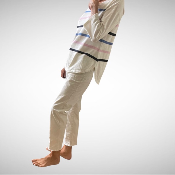 Caroline Grace Striped Cotton/Cashmere Sweater S - Picture 4 of 8